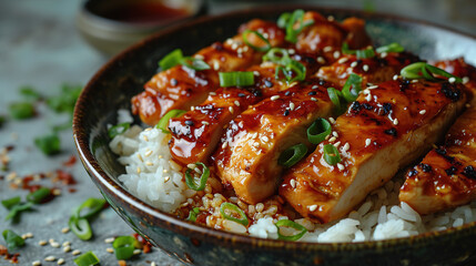  juicy chicken rise in plate