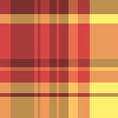 Vibrant warmtoned plaid pattern.  Perfect for textile design, website backgrounds, or autumnal themed projects.  Seamless texture offers versatility for various applications.  Clean, modern aesthetic.