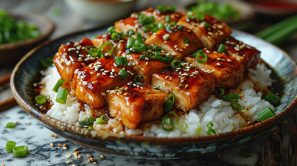  juicy chicken rise in plate