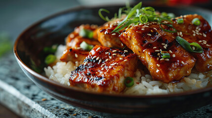  juicy chicken rise in plate