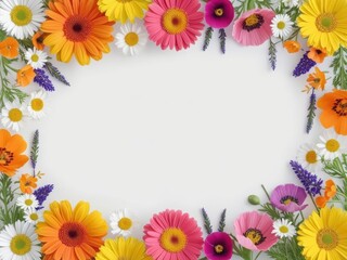 Obraz premium Flowers wallpaper on white background 1