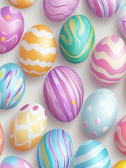 Colorful seamless pattern design with various Easter egg s, Easter, eggs, seamless, pattern, colorful, spring