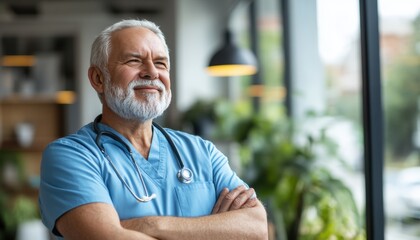 Fototapeta premium Compassionate Physical Therapist Guiding Elderly Man Through Balance Exercises Rehabilitation, Progress-Focused Healthcare in a Peaceful Setting Empathy and Personalized Care for Seniors Improving