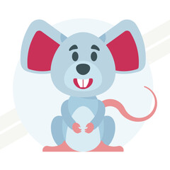 Cute mouse baby illustration