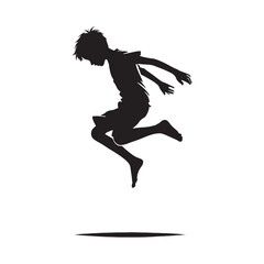 Jumping person silhouette for high-impact action artwork - Jumping person vector - Jumping person illustration - jump silhouette - Jumping vector
