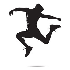 Creative jumping person silhouette for energetic artwork - Jumping person vector - Jumping person illustration - jump silhouette - Jumping vector
