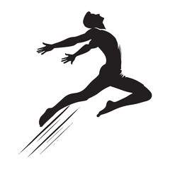 Vibrant jumping person silhouette for lively motion designs - Jumping person vector - Jumping person illustration - jump silhouette - Jumping vector
