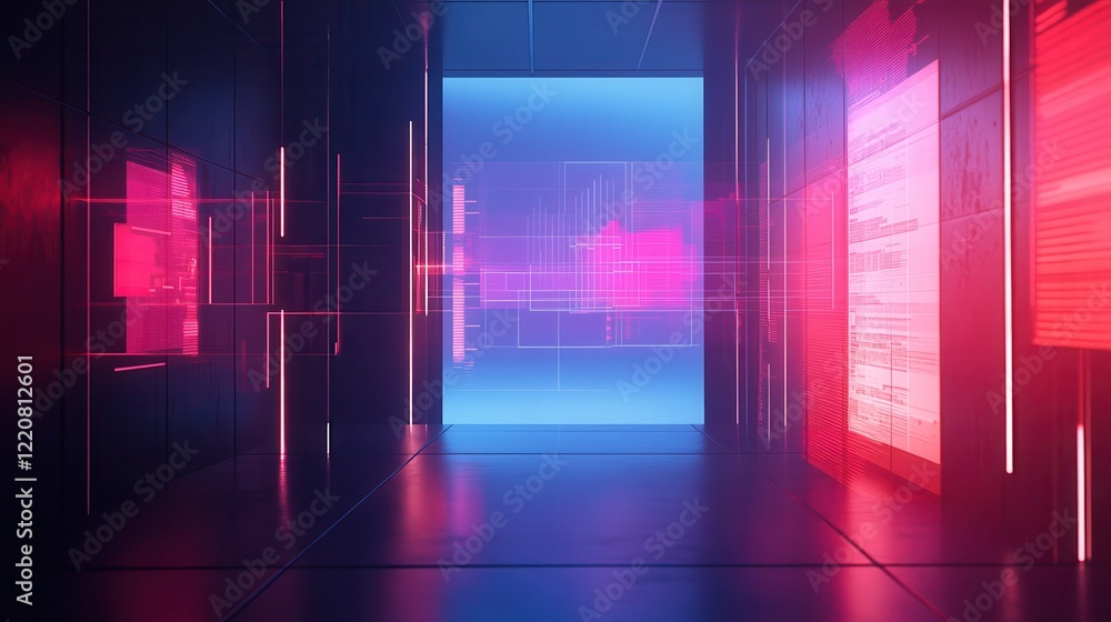 Poster background image with media screen. diagrams and graphs
