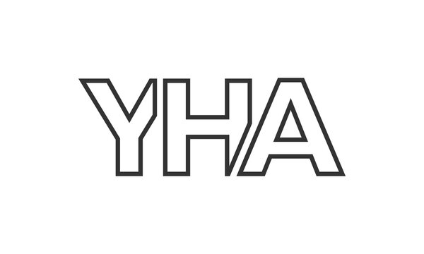 YHA logo design template with strong and modern bold text. Initial based vector logotype featuring simple and minimal typography. Trendy company identity.