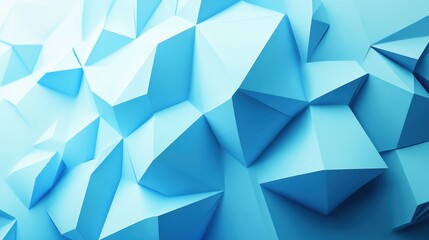 Digital blue geometric figures at abstract technology background. 3D rendering