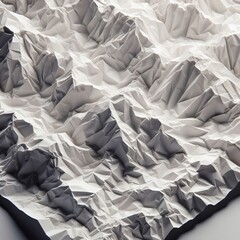 Close-up view of a crumpled sheet of white paper or poster. 
