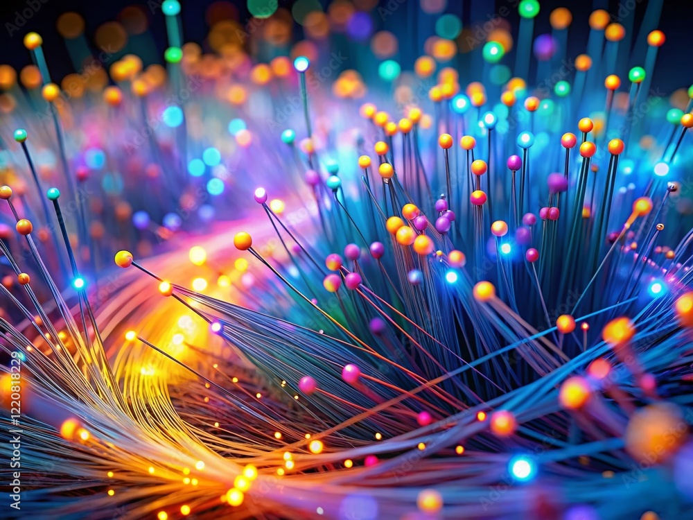Poster macro shot of global network connections: abstract technology background