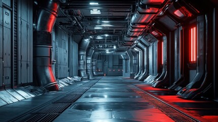 A High-Tech Futuristic Military Base. high-quality
