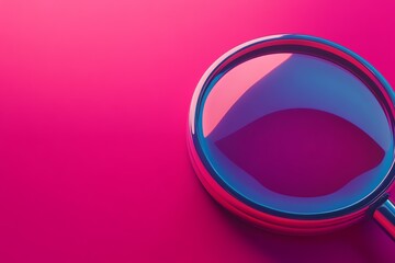 Obraz premium 3D Magnifying Glass Icon: Search and Discovery background illustration copyspace