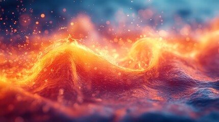 Fiery Abstract Wave of Energy in a Dark Setting