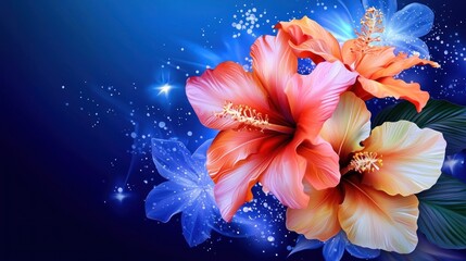 Obraz premium Vibrant Hibiscus Flowers