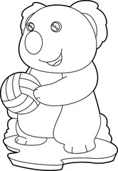 Obraz premium Koala Volleyball player Volleyball Animal Vector Graphic Art Illustration