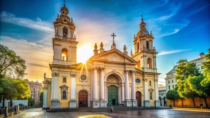Majestic Basilica del Pilar, Recoleta, Buenos Aires, Argentina: Architectural Detail Stock Photo