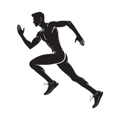 Motion-filled running person silhouette for active action - Running person silhouette - Running person vector - Running person illustration - Run silhouette - Running vector
