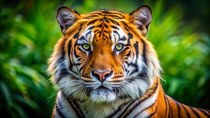 Obraz premium Majestic Bengal Tiger Portrait: Close-up Wildlife Photography