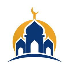 A simple Beautiful mosque logo flat vector illustration isolated on a transparent background