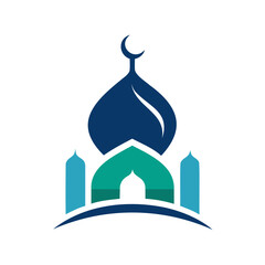 A simple Beautiful mosque logo flat vector illustration isolated on a transparent background