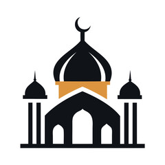 A simple Beautiful mosque logo flat vector illustration isolated on a transparent background