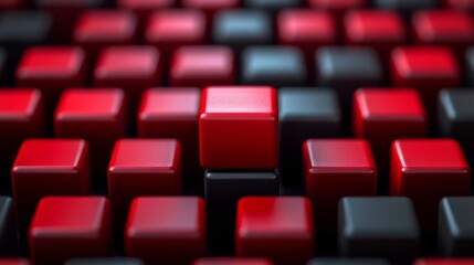 Fototapeta premium Red and Black Abstract Keyboard Design