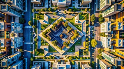 Abstract Aerial Geometric Pattern Design Background with Text Space