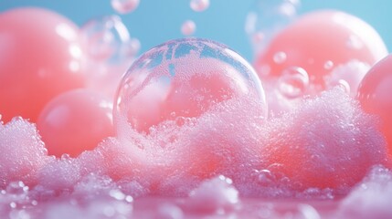Playful Pink Bubbles in a Foamy Setting