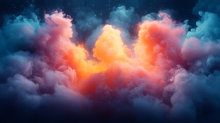Dreamlike Clouds in Soft Blue and Pink Hues