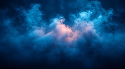 Fototapeta premium Abstract Blue and Pink Cloud-Like Forms