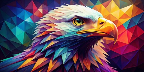 Fototapeta premium Majestic Eagle: Polygonal Portrait, Geometric Wildlife Art