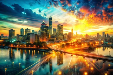 Obraz premium Abstract Brush Stroke Double Exposure Design for Marketing Promotion