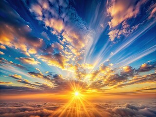 Obraz premium Serene Cloudscape: Macro View of Whispering Clouds at Dawn