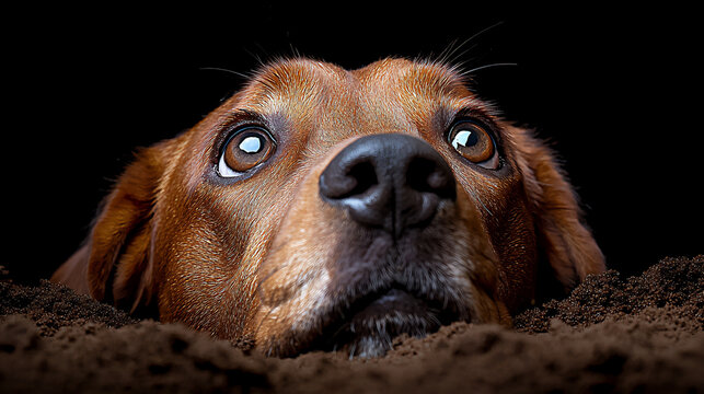  redbone coonhound digging sand
