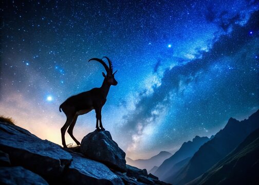 Majestic Himalayan Ibex at Night in Jispa, Himachal Pradesh, India