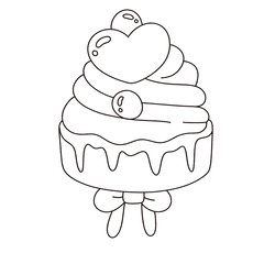valentine, dessert, sweet, cute, doodle, cartoon, design, delicious, food, art, drawing, love, valentine's day