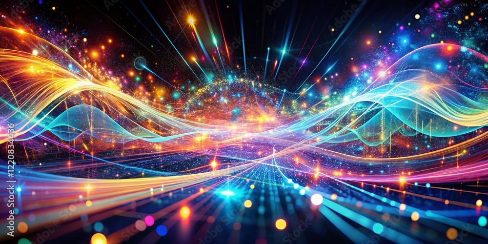 Poster abstract data replication shield: double exposure cybersecurity stock photo