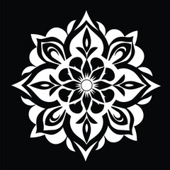 Floral Design A classic black and white floral design element featuring elegant, curved leaves and intricate detailing. Ornamental Perfect for use in decorative borders, logos