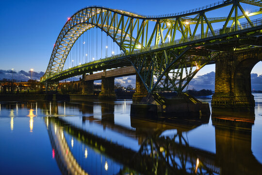 Runcorn Bridge over the River Mersey, UK