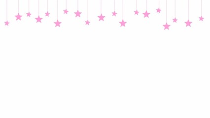 ピンクの星のガーランドのパーティー装飾の背景