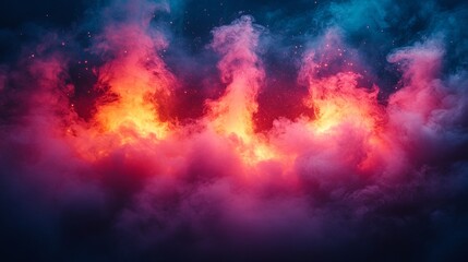 Naklejka premium Fiery Abstract Clouds in Bold Contrasting Colors