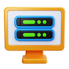 Server Monitoring 3d render icons
