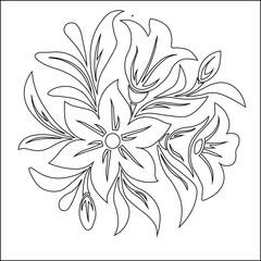 Floral Design A classic black and white floral design element featuring elegant, curved leaves and intricate detailing. Ornamental Perfect for use in decorative borders, logos