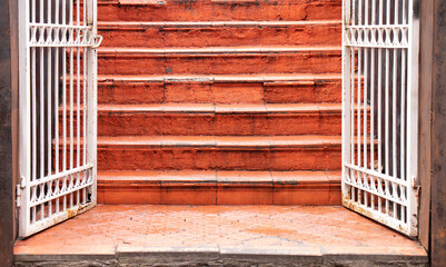 Entrance gate with stairs
