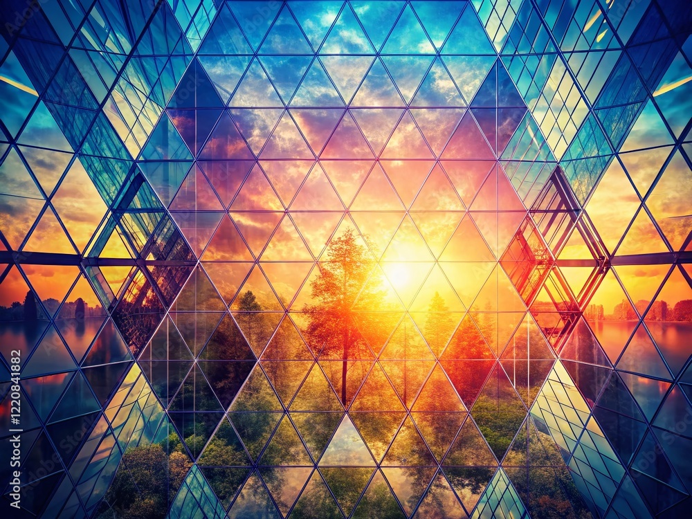 Aufkleber abstract grid double exposure background with blank space for design projects