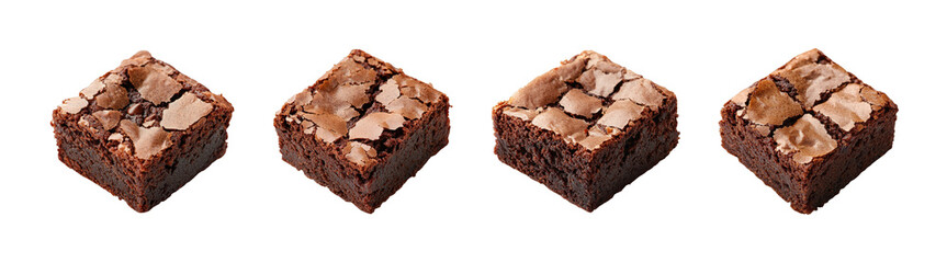 Delicious chocolate brownies with varying textures