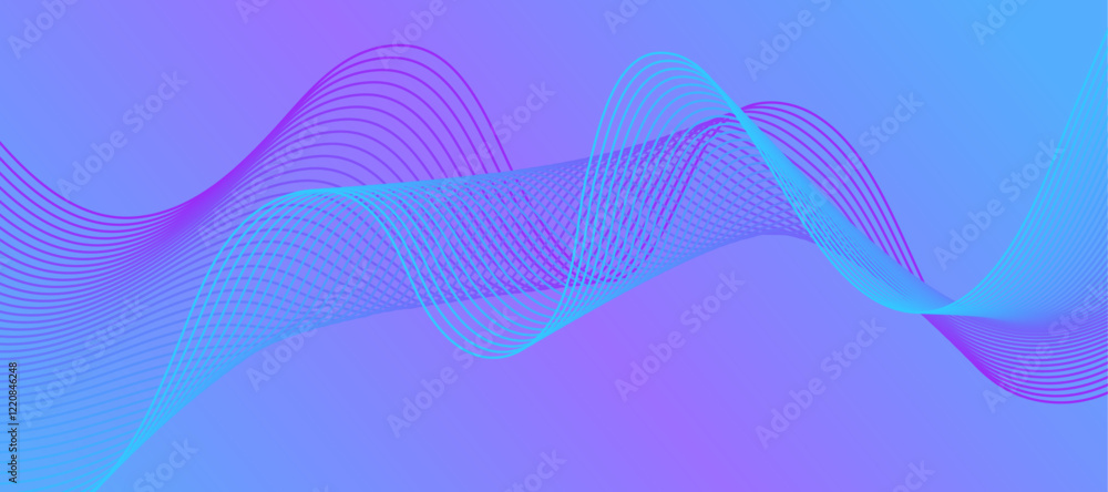 Poster vector design abstract line technology colorful background.