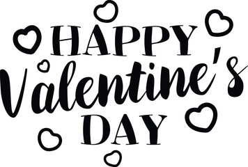 Happy Valentine's Day vector illustration. Valentine's Day typography